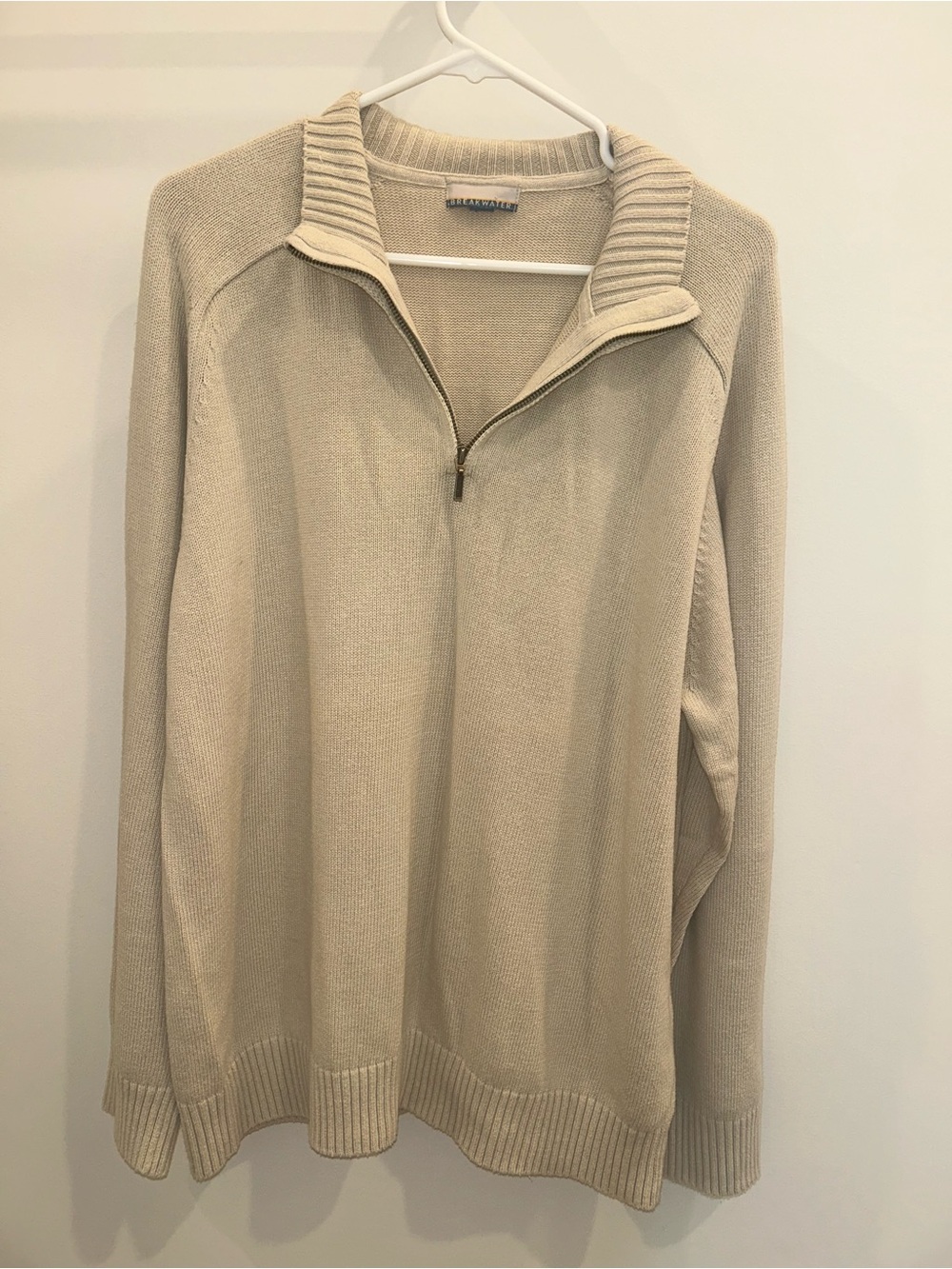 Men’s 1/4 zip sweater beige